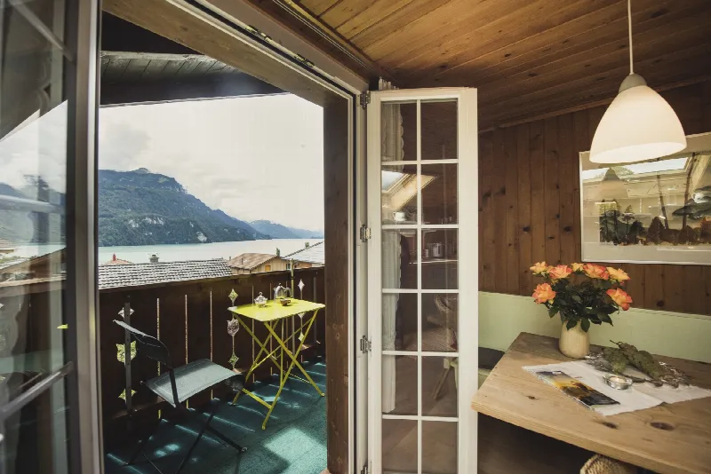 Blick zum Balkon